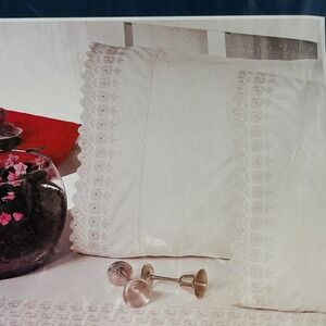 Bloomingdale's HF J'aime 100% Cotton 20"x 40" Pillowcases  Ivory New VTG/No Iron